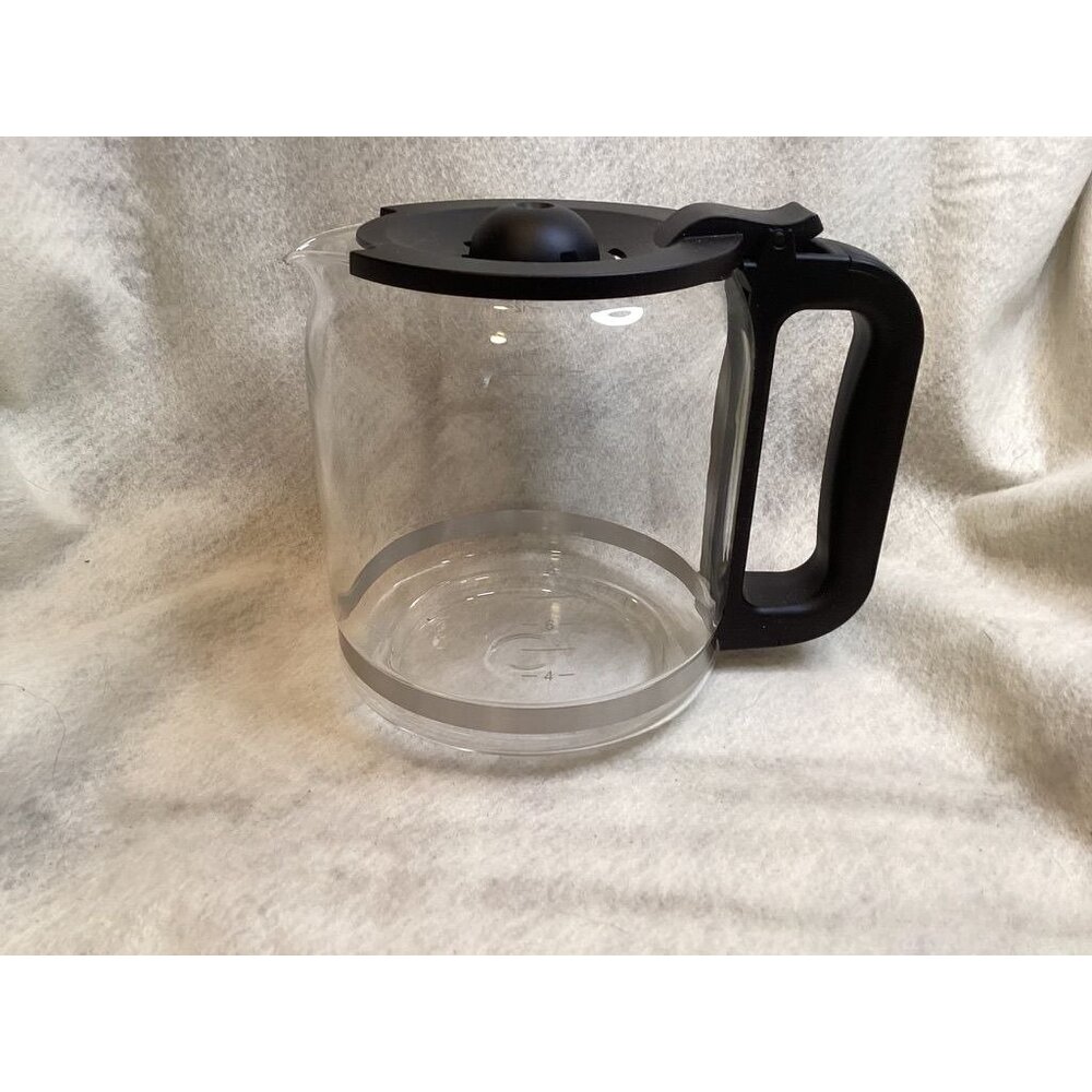 Replacement Glass Coffee Carafe 12-Cup With Black Handle & Lid For Drip Coffee M